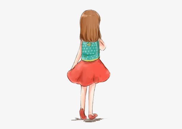 小女孩离开的背影免抠