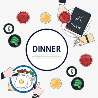 卡通餐厅食材免抠