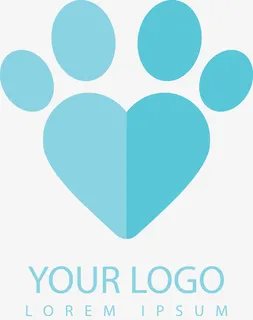 爱心形状宠物LOGO设计免抠