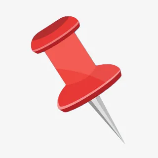 红色手绘美式图钉免抠