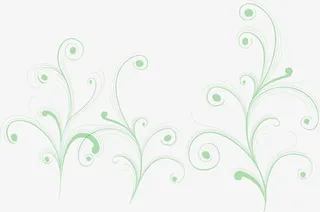 绿色线条花纹免抠