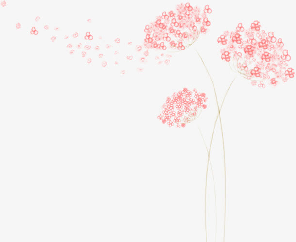 石榴颜色碎花素材免抠