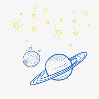 卡通星星宇宙星球元素免抠