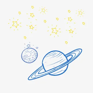 卡通星星宇宙星球元素免抠