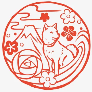 卡通手绘狗狗剪纸免抠