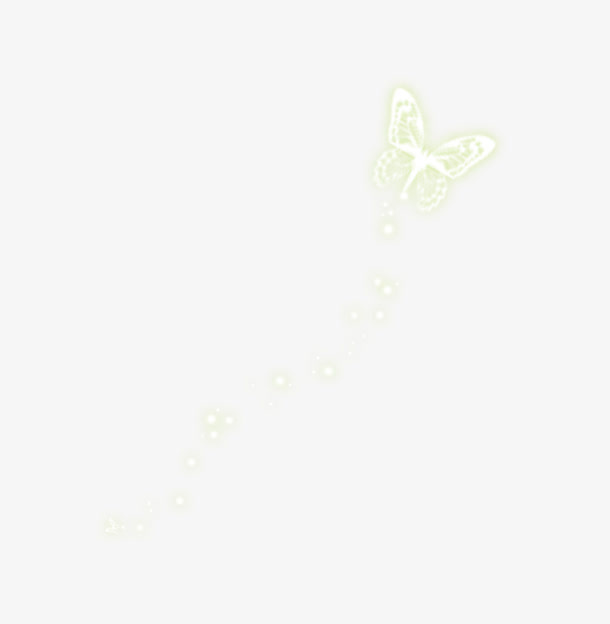 白色发光蝴蝶免抠
