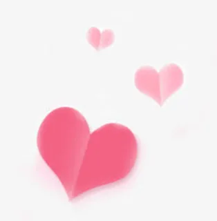 粉色浪漫手绘爱心漂浮免抠