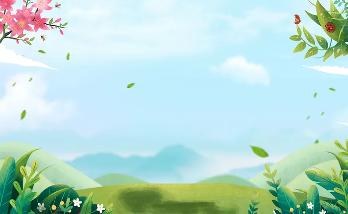 春暖花开背景高清文艺清新背景