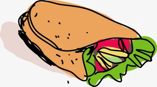 黄色手绘美味煎饼免抠