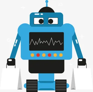 手绘扁平机器人设计免抠