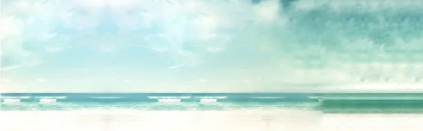 唯美海边风景海报免抠