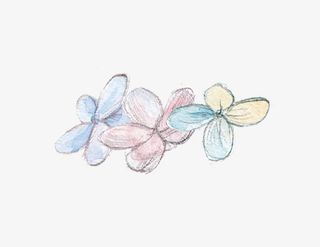 水彩浪漫超唯美三朵花免抠