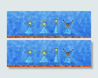 手绘唯美插画banner背景