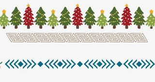 圣诞树矢量分割线条免抠