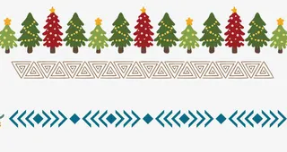 圣诞树矢量分割线条免抠