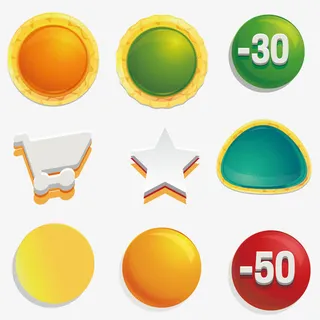 矢量多彩DM单小图标元素免抠