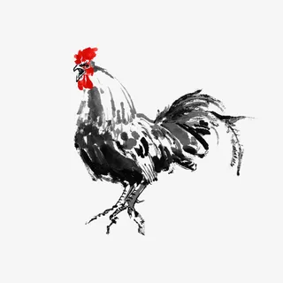 中国画公鸡免抠 中国画公鸡免抠
