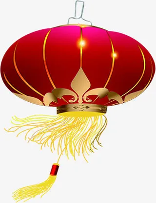 红色手绘元旦晚会灯笼装饰免抠