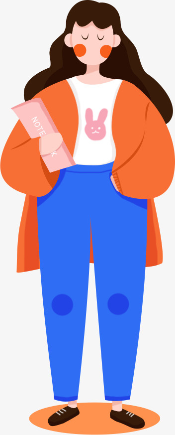 可爱甜美女孩插画免抠