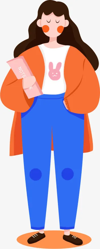 可爱甜美女孩插画免抠