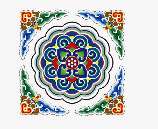 矢量中国风圆形边框PNG图片免抠