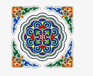 矢量中国风圆形边框PNG图片免抠