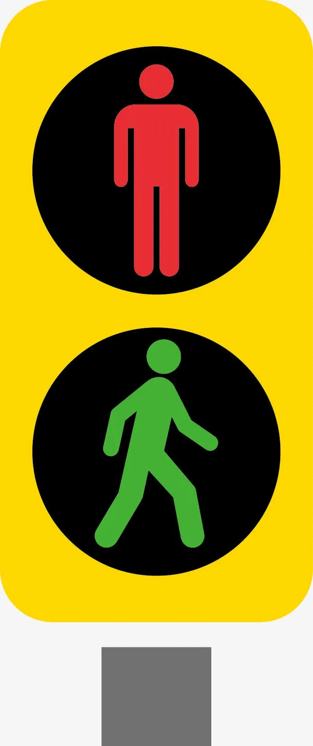 卡通过马路指示灯免抠
