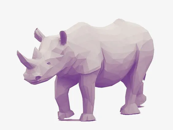 3D打印紫色河马免抠
