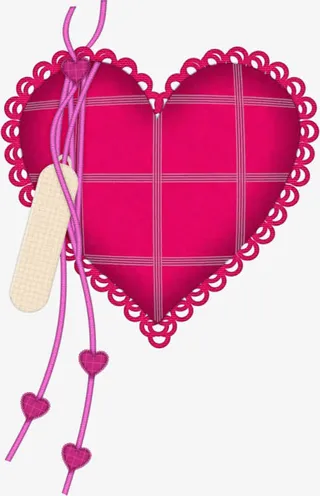 卡通手绘红色心形装饰物免抠