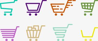 彩色购物车免抠