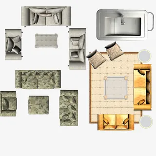 客厅沙发平面图免抠