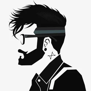 帅气眼镜男人剪影免抠