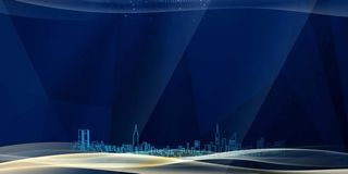 年会蓝紫色科技大气企业邀请函广告高清