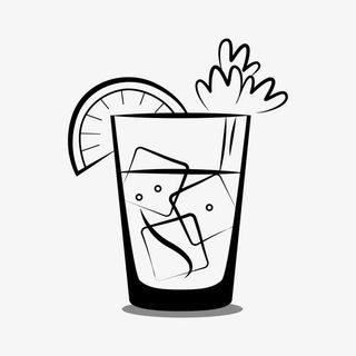 手绘夏季冷饮 柠檬 冰块 矢量免抠