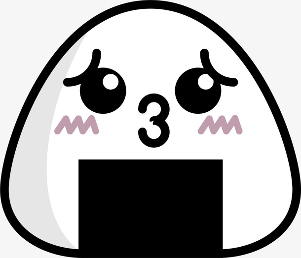 白色卡通可爱饭团免抠