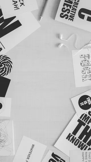 杂志耳机黑白H5背景高清