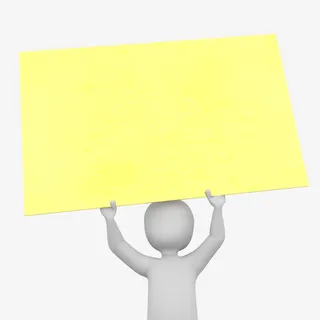 举着牌子的小人免抠