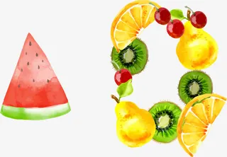 矢量手绘水果免抠