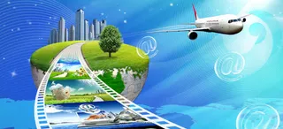 旅游背景免抠