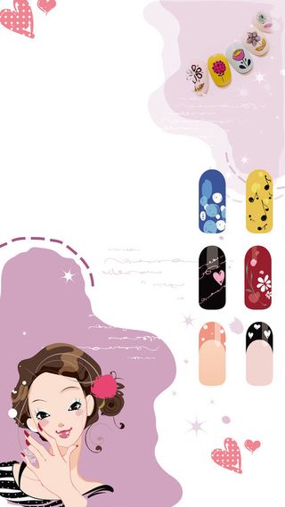 简约温馨美甲广告手机端H5背景素材高清