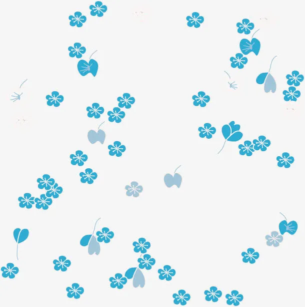 蓝色卡通梅花透明背景设计