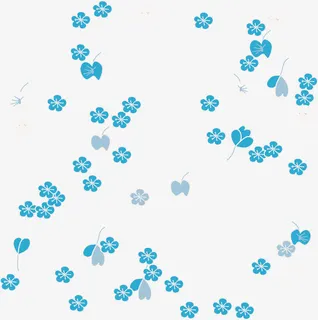 蓝色卡通梅花透明背景设计