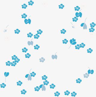 蓝色卡通梅花透明背景设计