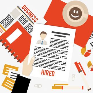 查阅简历商务插画矢量素材免抠