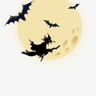 圆月巫婆蝙蝠免抠