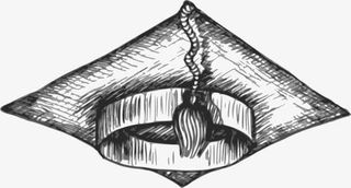 手绘学士帽免抠