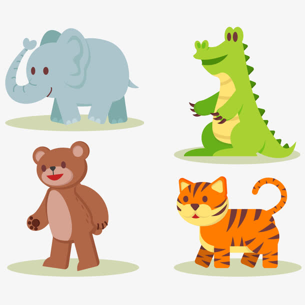 卡通野生动物矢量素材免抠
