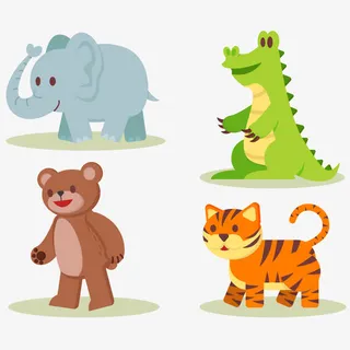 卡通野生动物矢量素材免抠