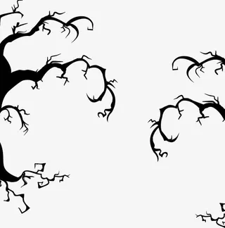 诡异枯树边框矢量图免抠