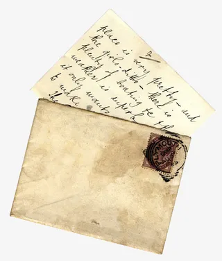 复古泛黄信封信纸免抠
